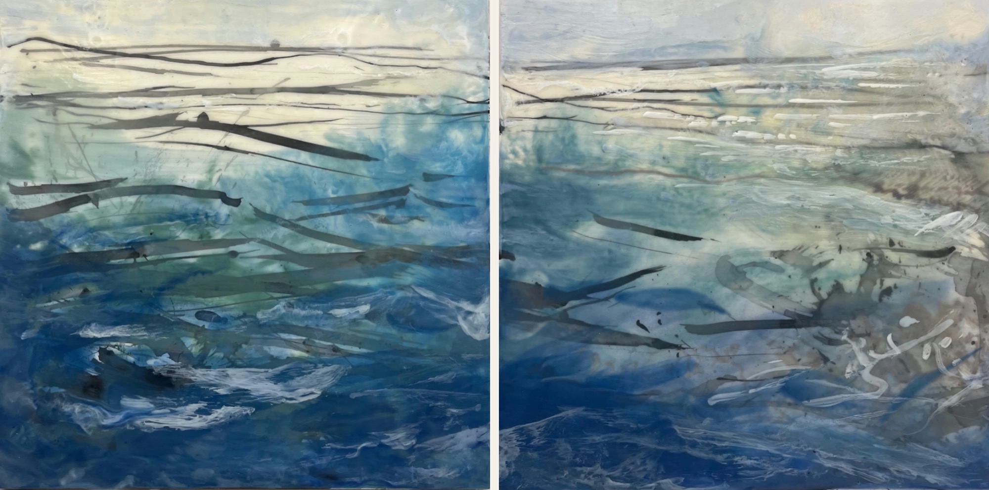 Atlantic Diptych, two panels, by Birgitt Wolf Peterson